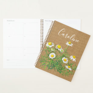 Agenda Personalizado Cute Fun Vintage Chamomile Flowers