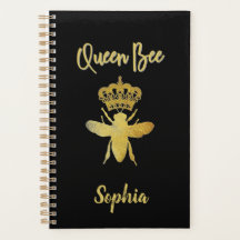 Personalizado Cute QUEEN BEE Oro Negro Sin fecha M
