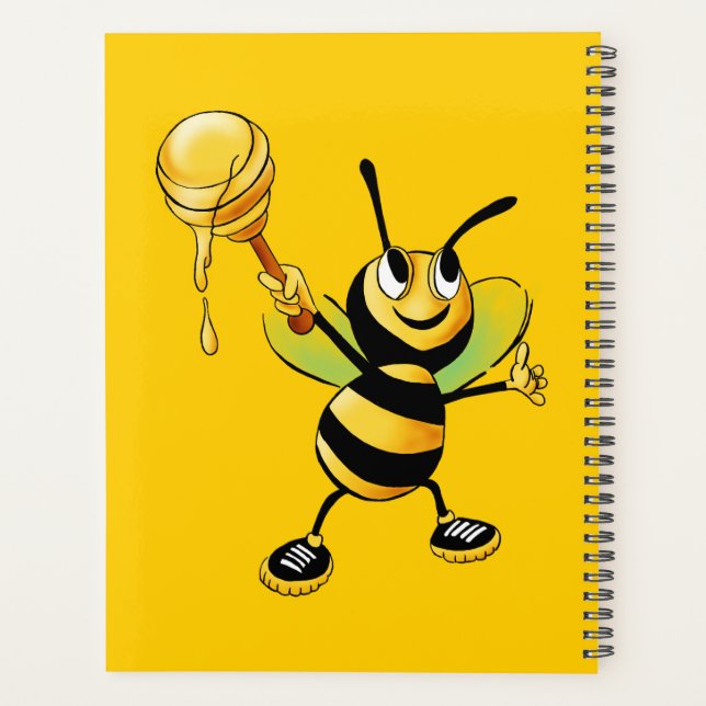 Agenda Personalizado de abejas felices dibujos curados en (Reverso)