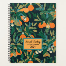 Personalizado de árbol naranja Anual Planner tapa