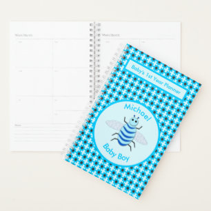 Agenda Personalizado de bebe azul lindo primer año