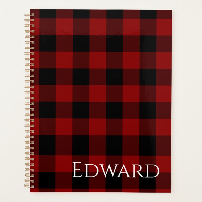 Agenda Personalizado de Buffalo Plaid (Anverso)