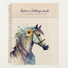 Agenda Personalizado De Caballo Purple Boho De Vuelta Al 