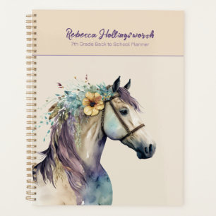 Agenda Personalizado De Caballo Purple Boho De Vuelta Al