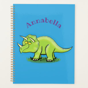 Agenda Personalizado de dinosaurios de triceratops verde