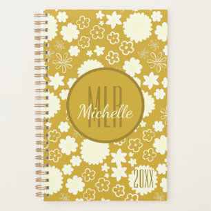 AGENDA PERSONALIZADO DE FLORES DE FLORES DE ORO LUJOSO RI
