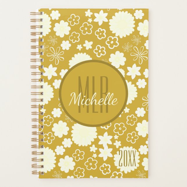 AGENDA PERSONALIZADO DE FLORES DE FLORES DE ORO LUJOSO RI (Anverso)