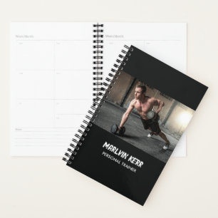 Agenda Personalizado de foto gimnasia negocio gris