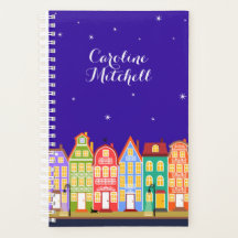 Personalizado de gato negro de pueblo lindo 5.5x8.