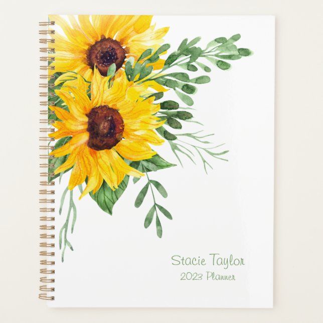 Agenda Personalizado de girasol Planner (Anverso)