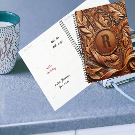 Agenda Personalizado de impresión de cuero con herramient