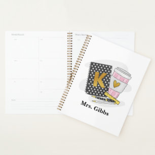 Agenda Personalizado de kindergarten profesora de café pa