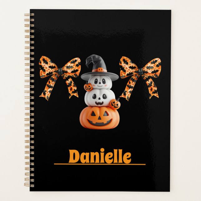Agenda Personalizado de la calabaza de Coquette Cute (Anverso)