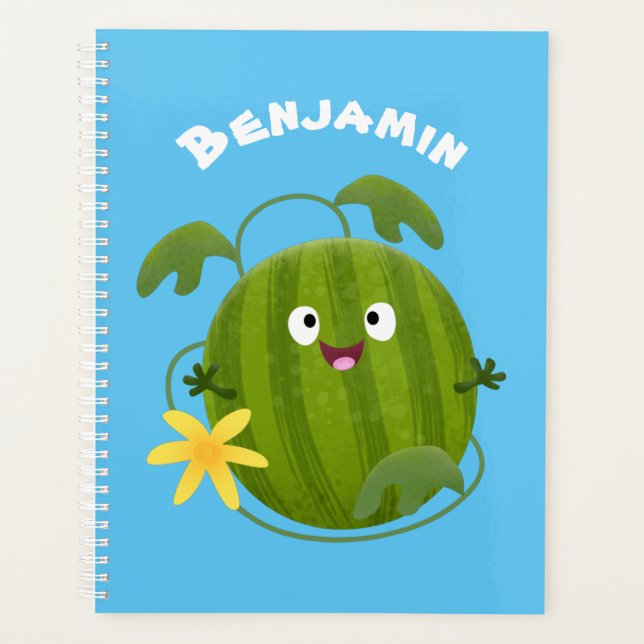 Agenda Personalizado de la sandía sonriente alegre (Anverso)