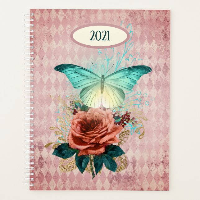 Agenda Personalizado de Luna Moth Bouquet (Anverso)