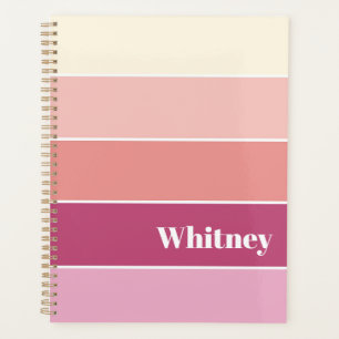 Agenda Personalizado de melocotón rosa Bandas de color de