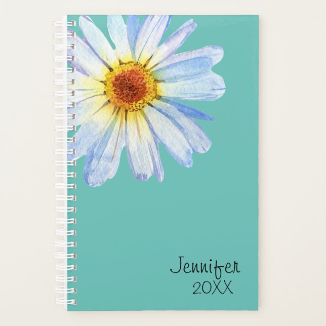 Agenda Personalizado de moda amarilla personalizada Daisy (Anverso)