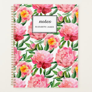 Agenda Personalizado de moda de patrón floral de color ro
