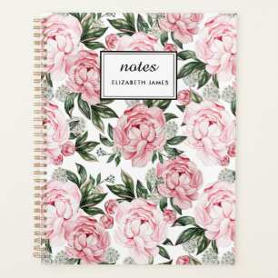 Agenda Personalizado de moda de patrón floral de color ro