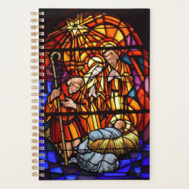 Agenda Personalizado de Natividad de la ventana de vidrio