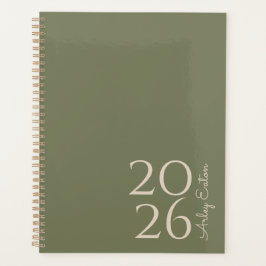 Agenda Personalizado de Olive minimalista Mensual Persona