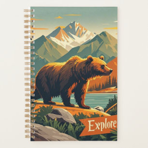 Agenda Personalizado de oso de estilo retro y Poster de c
