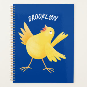 Agenda Personalizado de pájaro canario amarillo cantando 