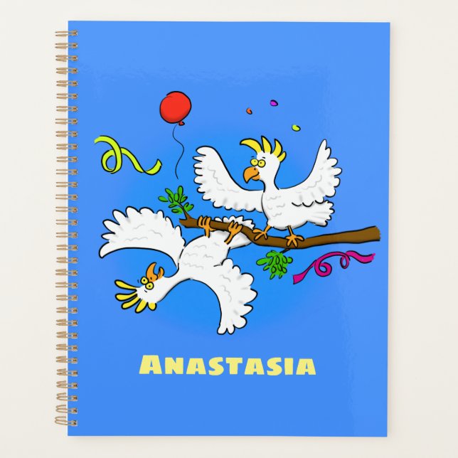 Agenda Personalizado de pájaros de cacatúa graciosa (Anverso)