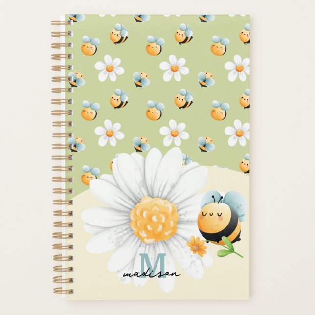 Agenda Personalizado de patrón de abeja de miel (Anverso)