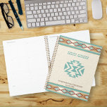 Agenda Personalizado de patrones tribales folclóricos del<br><div class="desc">Patrones de folk tribales del suroeste de boho,  planificador de nombres a medida,  hace un regalo encantador como regalo de oficina,  un regalo para un estudiante o cualquier otra persona.</div>