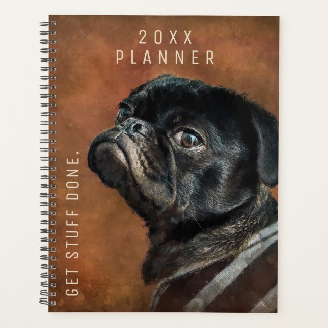 Agenda Personalizado de perro negro (Anverso)
