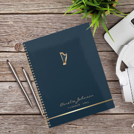Agenda Personalizado de profesores de música de oro con e