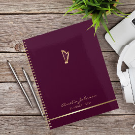 Agenda Personalizado de profesores de música de oro con e