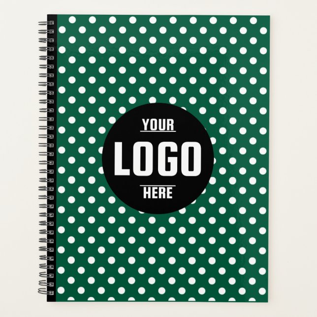Agenda Personalizado de puntos de polka blanco y negro 20 (Anverso)