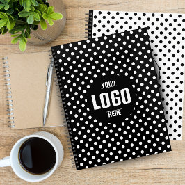 Agenda Personalizado de puntos de polka blanco y negro 20