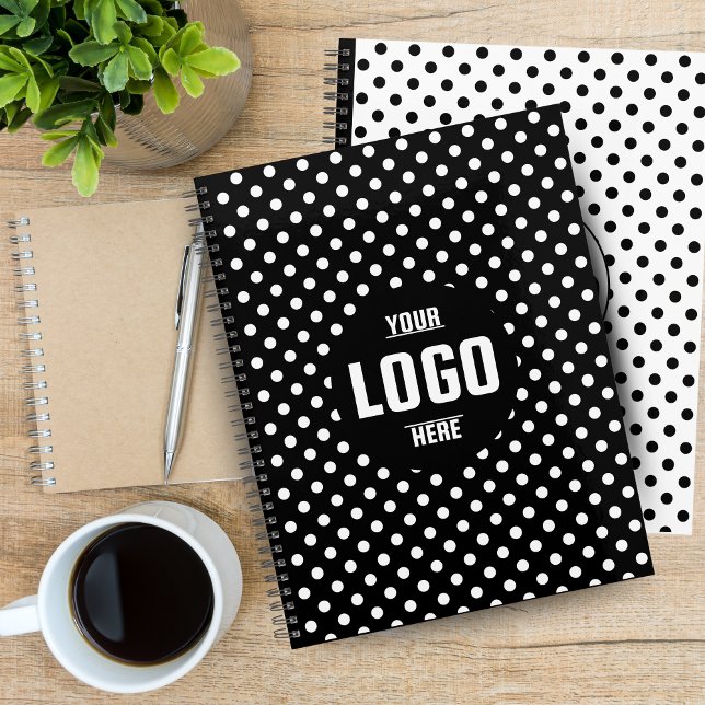Agenda Personalizado de puntos de polka blanco y negro 20 (Black & White Polka Dot Custom 2026 Business Planner)