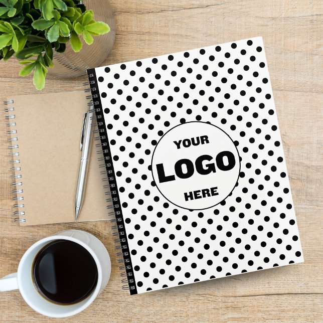 Agenda Personalizado de puntos de polka blanco y negro 20 (Black & White Polka Dot Custom 2026 Business Planner)