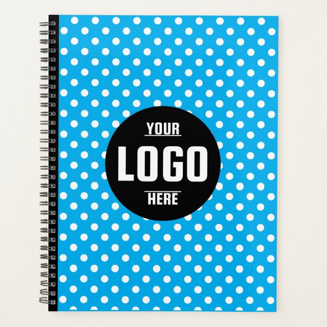 Agenda Personalizado de puntos de polka blanco y negro 20 (Anverso)
