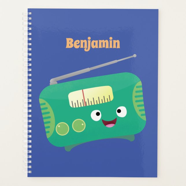 Agenda Personalizado de radio retro alegre y gracioso (Anverso)