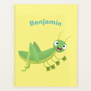 Agenda Personalizado de saltamontes alegre verde