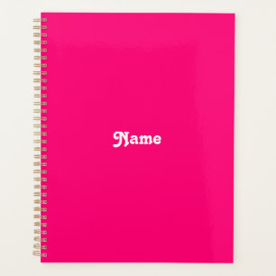 Agenda Personalizado de texto rosa caliente corto nombre 