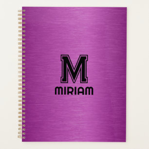 Agenda Personalizado de textura de metal rojo marrón text