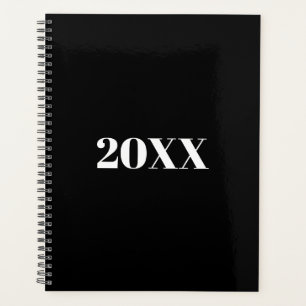 Agenda personalizado de tipografía moderna en blanco mini