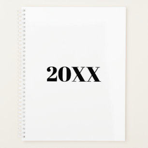 Agenda personalizado de tipografía moderna en blanco mini