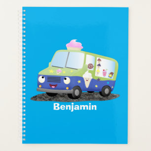 Agenda Personalizado de un camión de helados alegre