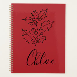 Agenda Personalizado December Holly Birth Flower Gift