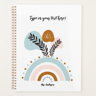 Agenda personalizado del arcoiris boho personalizado