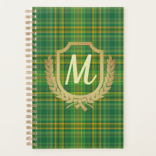 Agenda Personalizado del tartán verde rico (plaid)