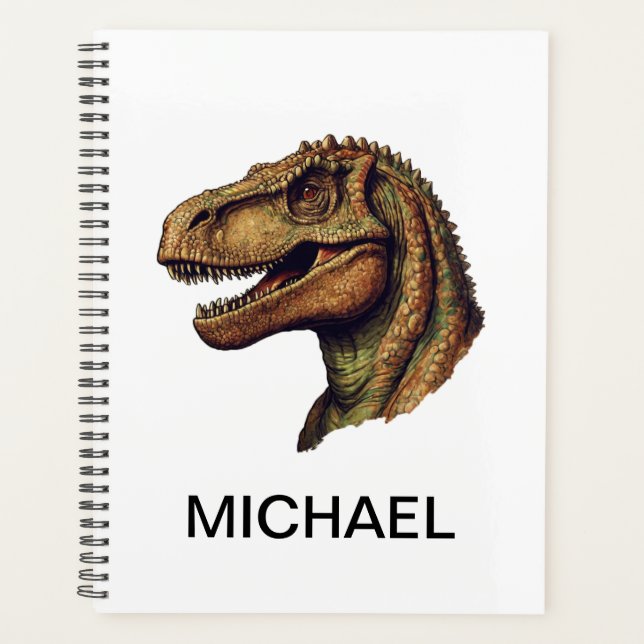 Agenda Personalizado Dinosaurio Verde T-Rex Tyrannosaurus (Anverso)