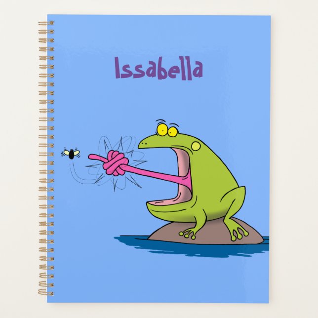 Agenda Personalizado divertida de rana y mosca (Anverso)